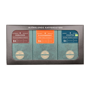 Björklunds Kaffebox – 3 x Bryggmalet kaffe i presentförpackning - Barista och Espresso