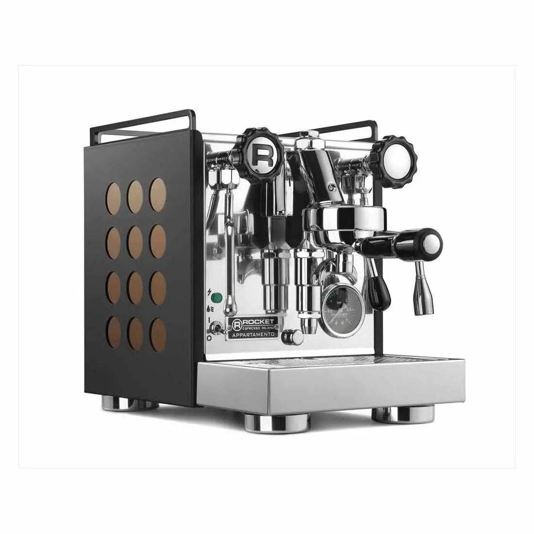 Appartamento Espresso kavos aparatas-Šilumos mainiklis-Rocket Espresso-Juodas/Varinis-Barista ir Espresso