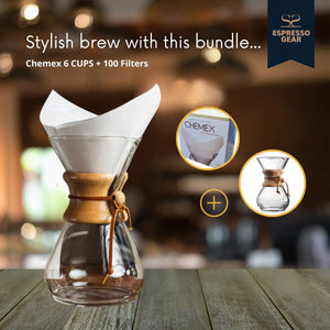 Chemex 6 PUODELIAI + 100 filtrų ESPRESSO GEAR