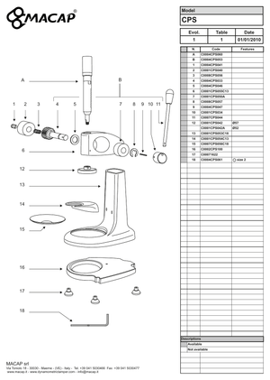 Macap CPS ARTICLE NO. 4 - Reservdel OEM nummer: C0001CPS034