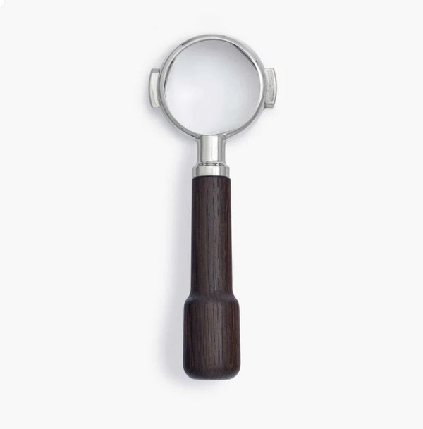 Wood Portafilter 58 mm bottenlös-Portafilter-Wiedemann Manufuktur-Classic-Svart ek-Barista och Espresso