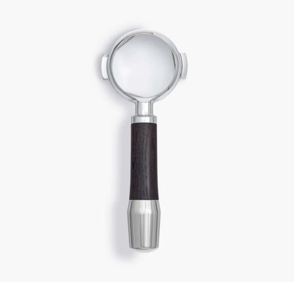 Wood Portafilter 58 mm bottenlös-Portafilter-Wiedemann Manufuktur-Elegant-Svart ek-Barista och Espresso