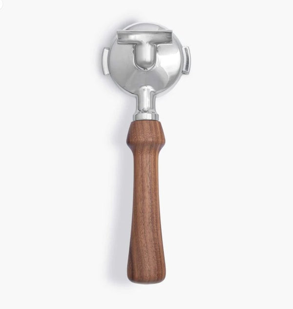 Wood Portafilter 58 mm double spout-Portafilter-Wiedemann Manufuktur-Refined-Walnöt-Barista och Espresso